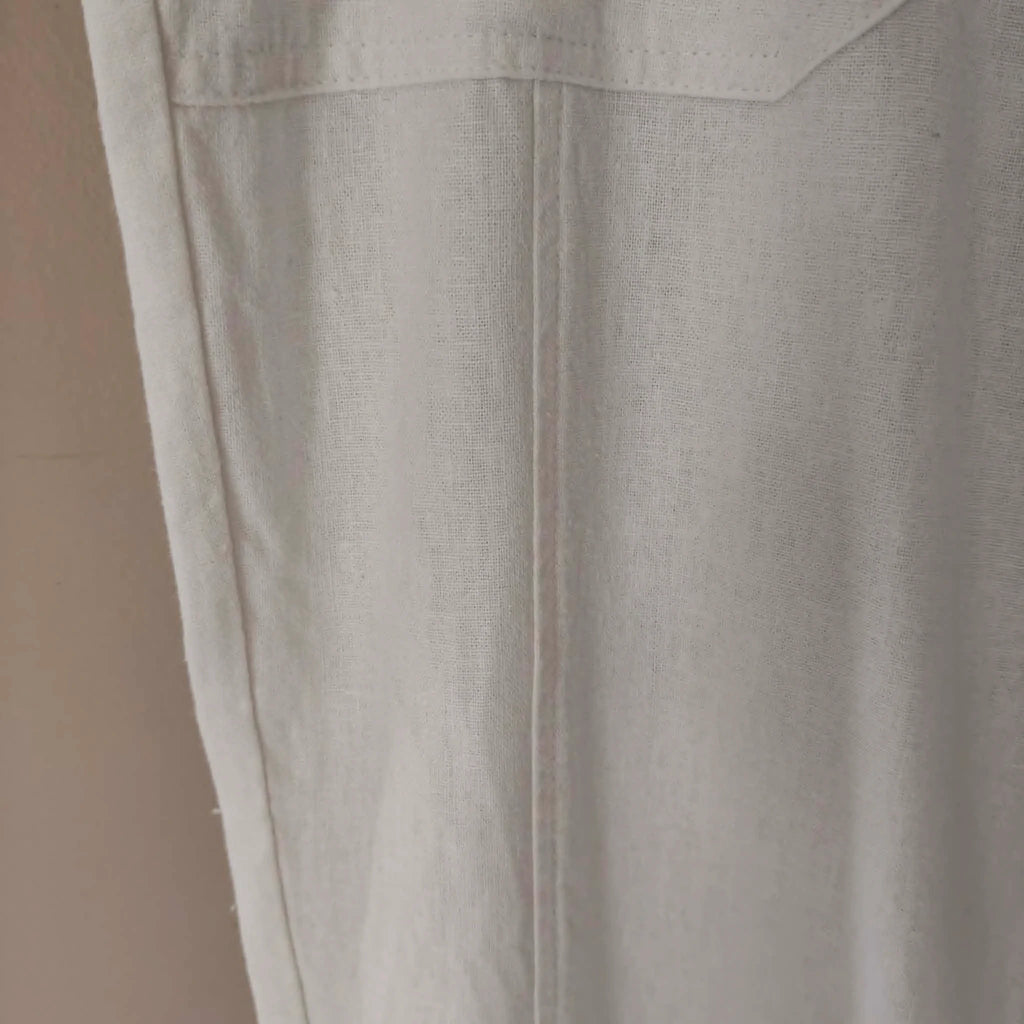 3/4 White Linen Pants - Papaya