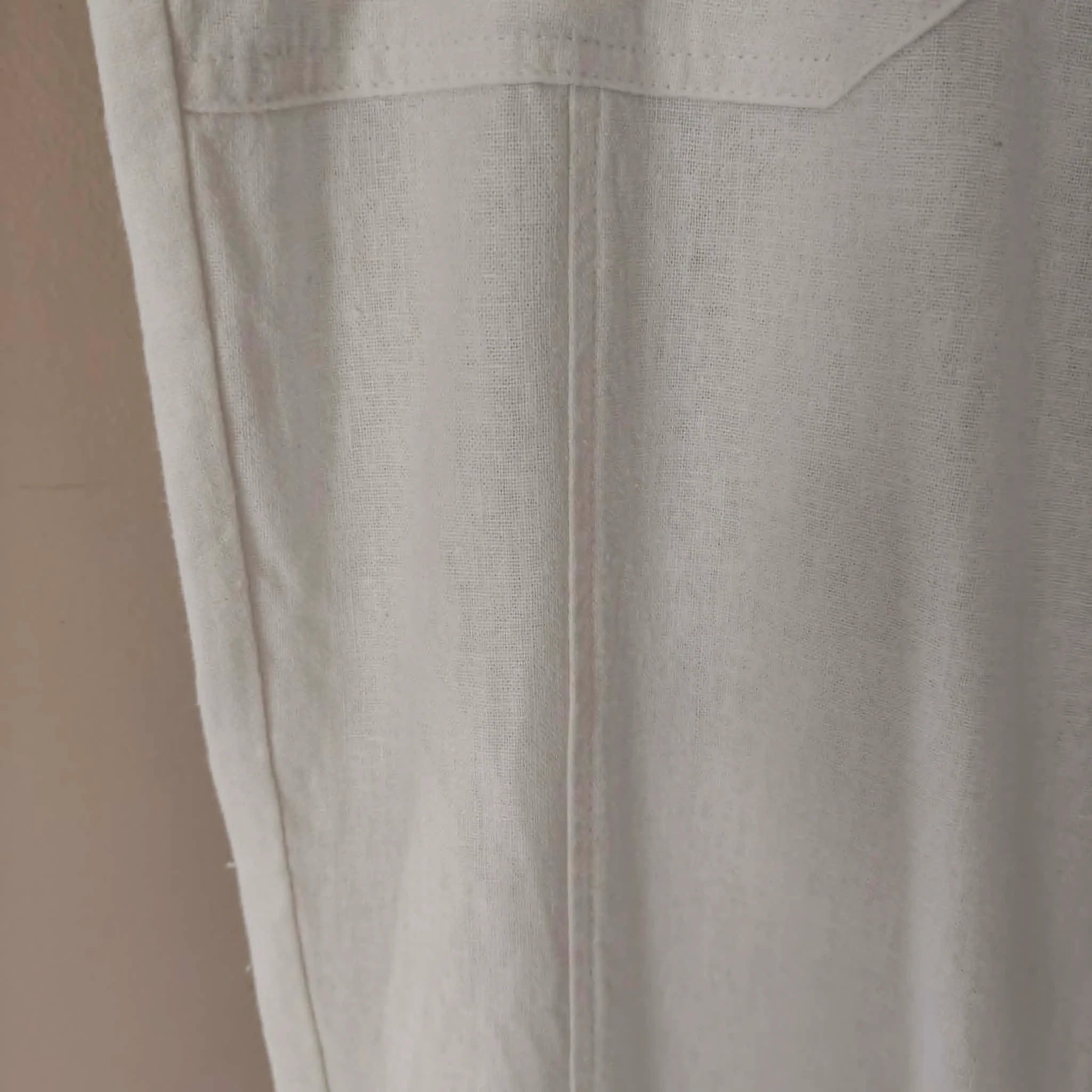 3/4 White Linen Pants - Papaya