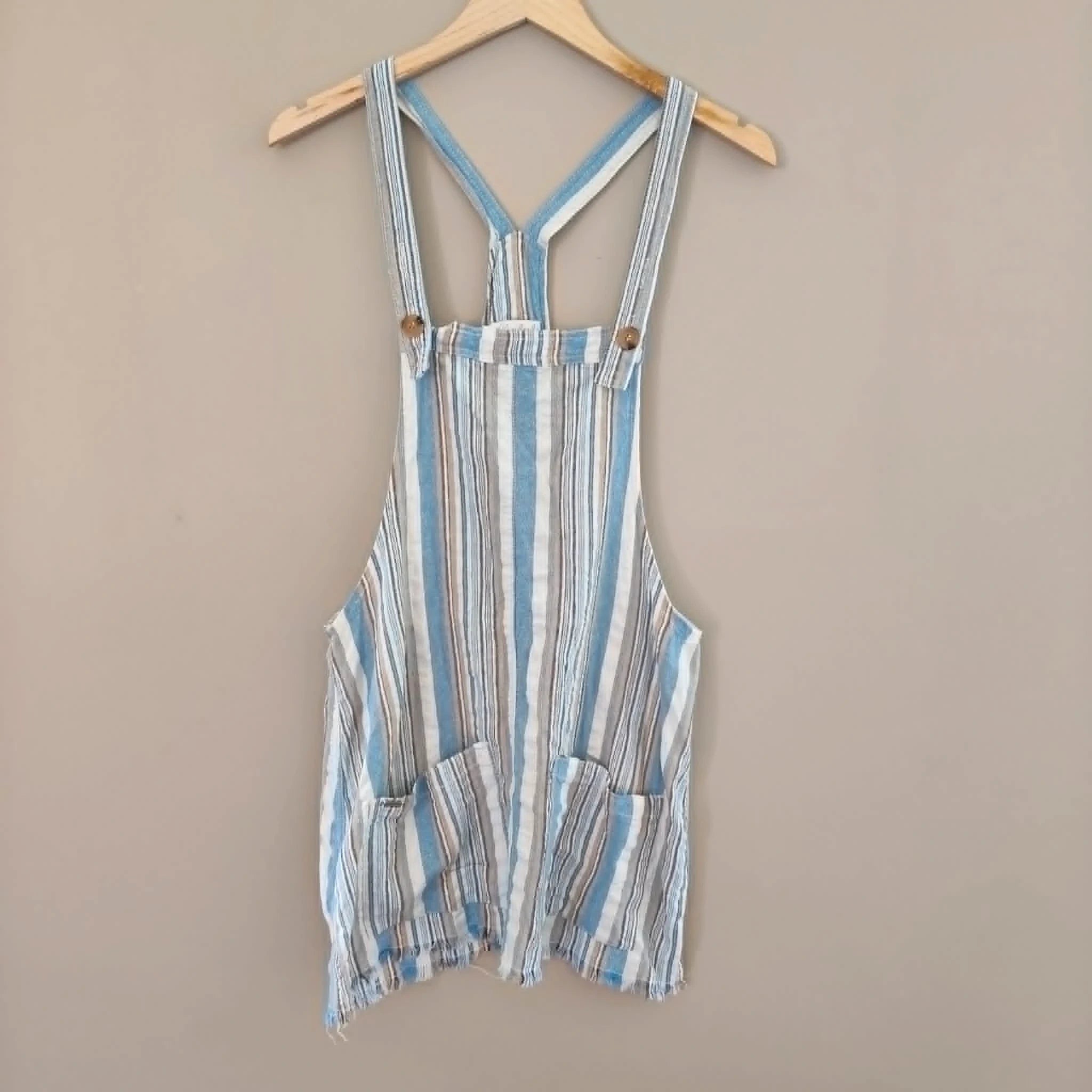 Blue Stripe Pinafore Dress - Mooloola