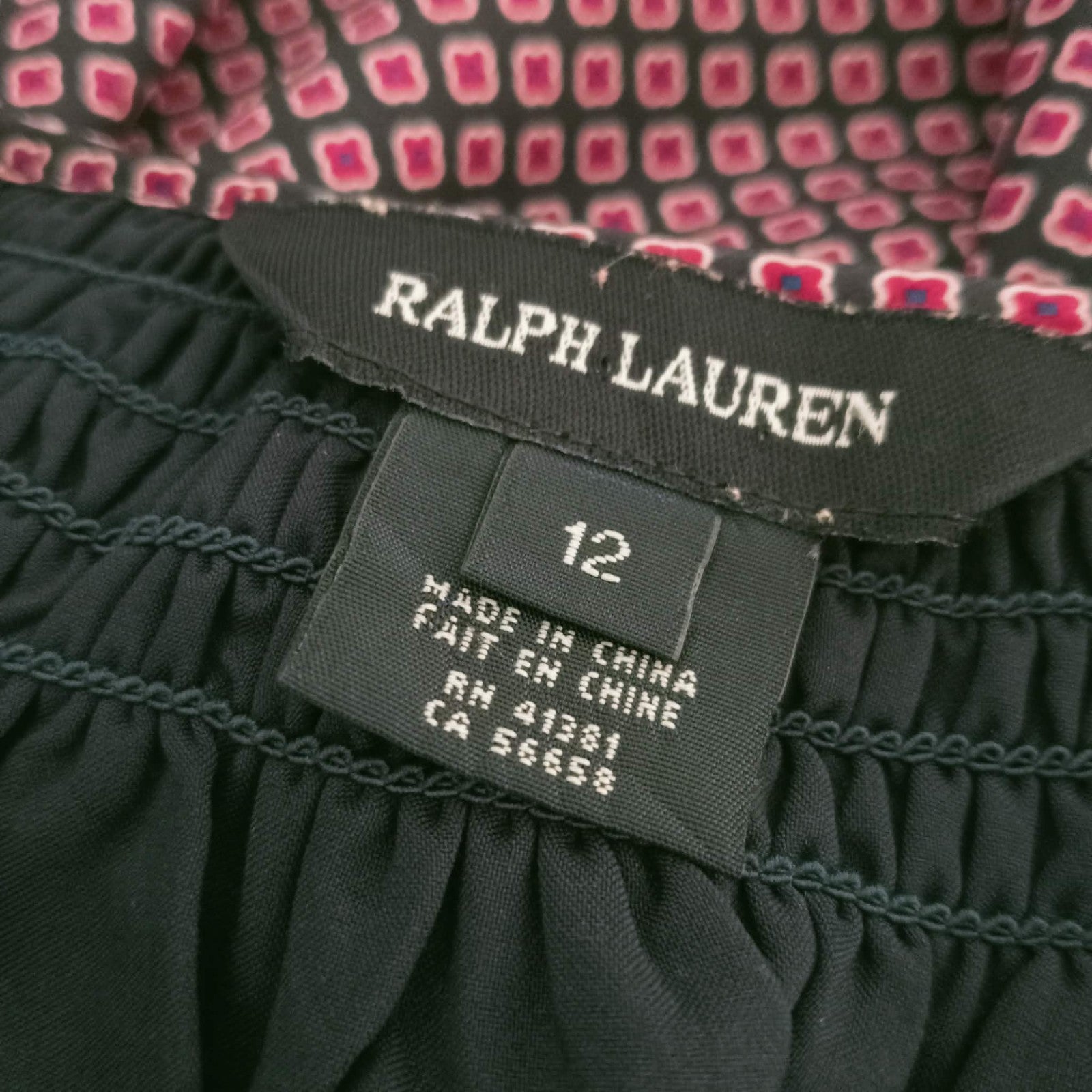 Black Pink Geometric Mini Dress Tunic - Ralph Lauren