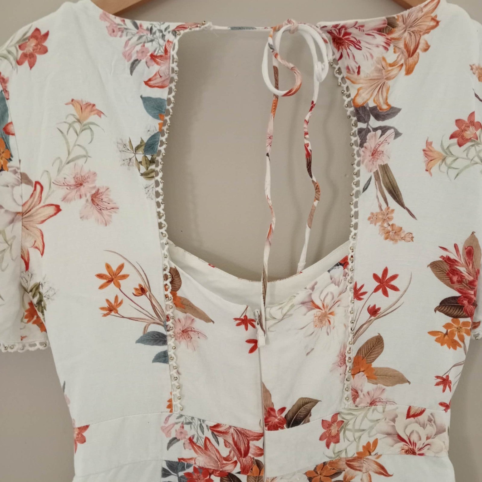 Floral Playsuit With Cut Out - Forever New