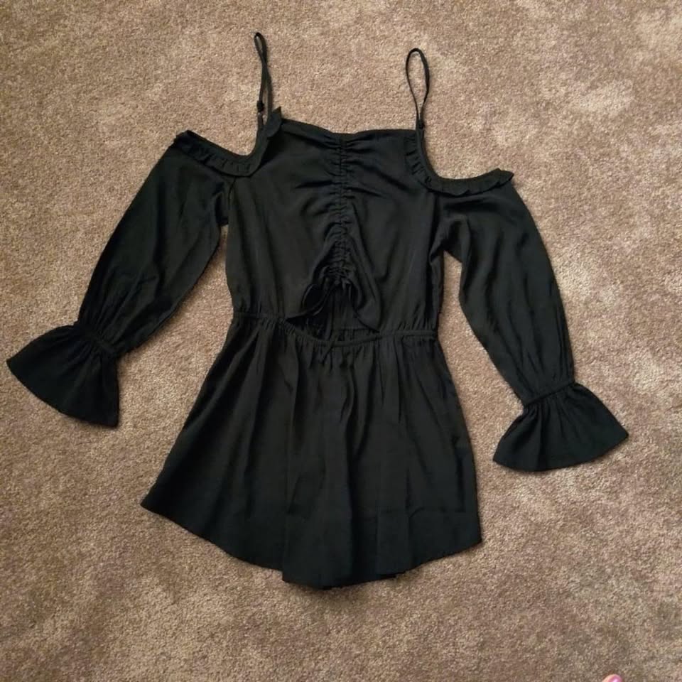 Black Cold Shoulder Playsuit - Boohoo