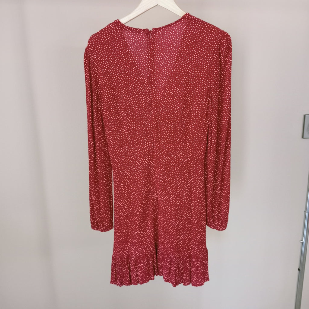 Burgundy Polka Dot Dress - Sportsgirl