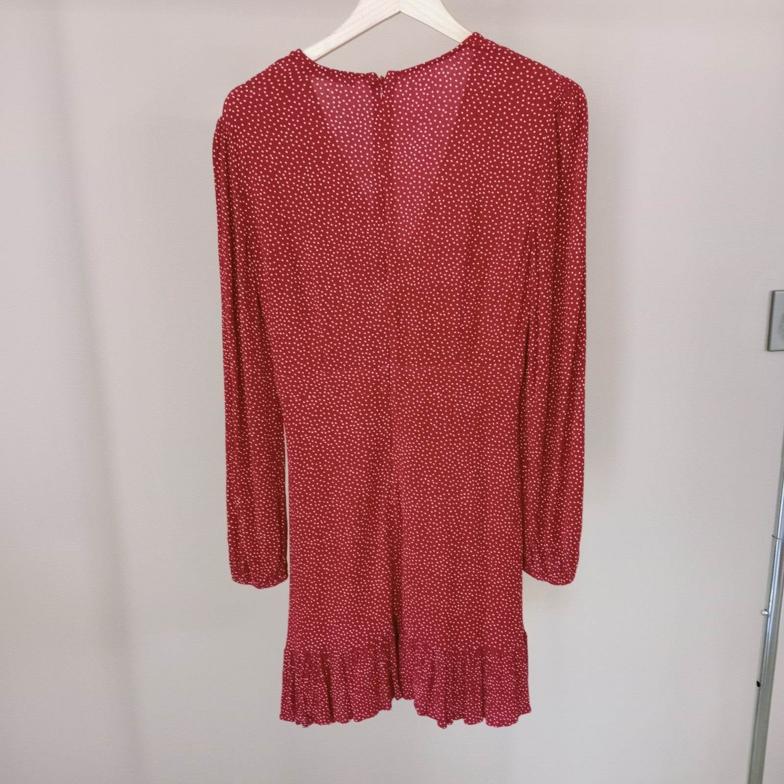 Burgundy Polka Dot Dress - Sportsgirl