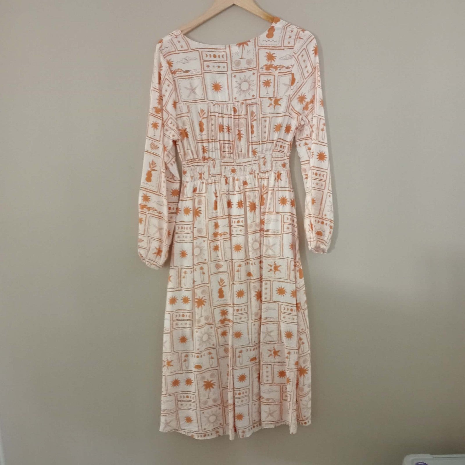 Rust Pattern Long Sleeve Dress - Grace & Co