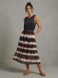 Black & Brown Pleated Skirt - Anko