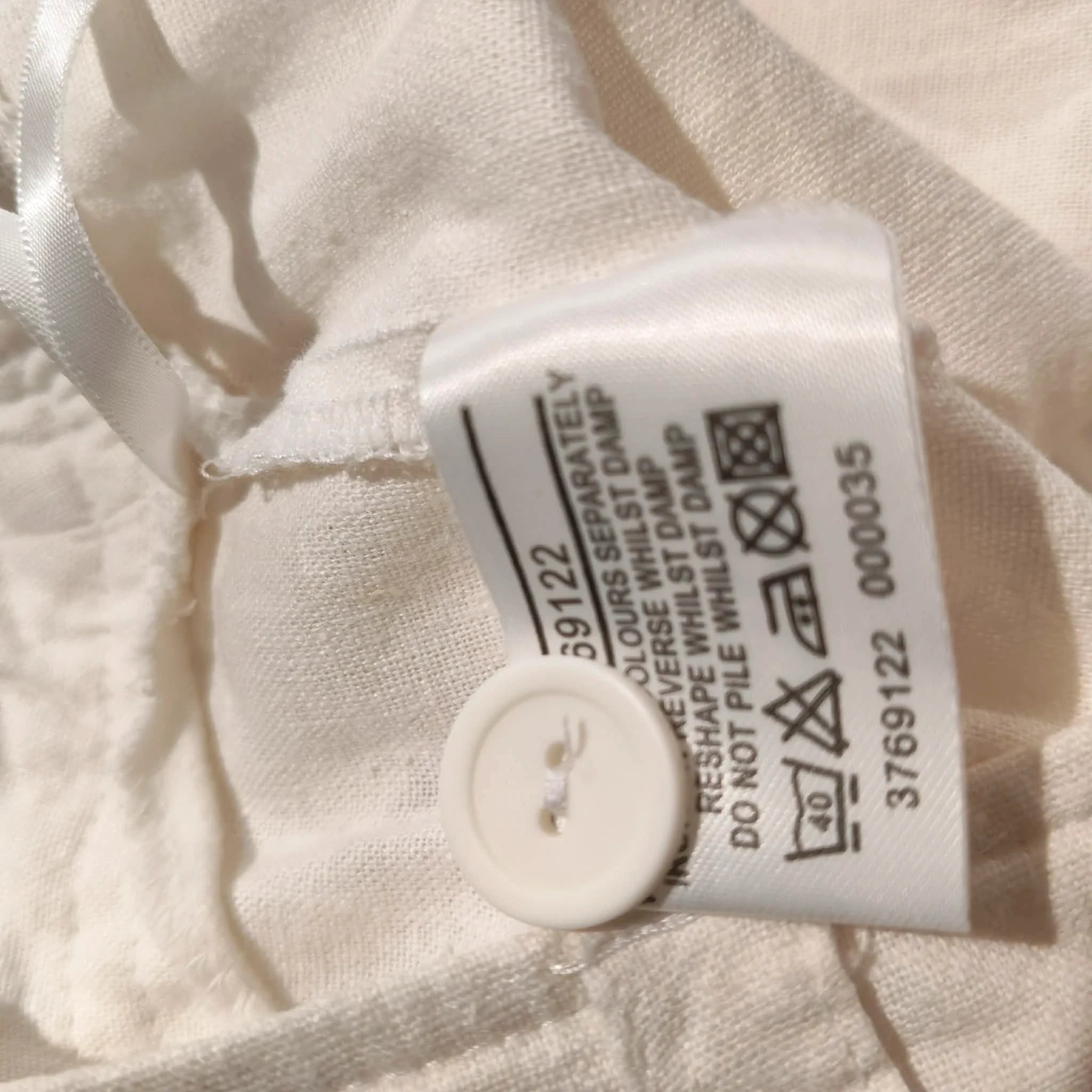 3/4 White Linen Pants - Papaya