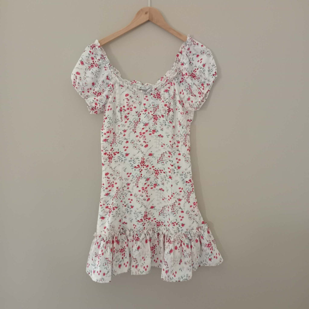 Frill Hem Square Neck Mini Dress - Beginning Boutique