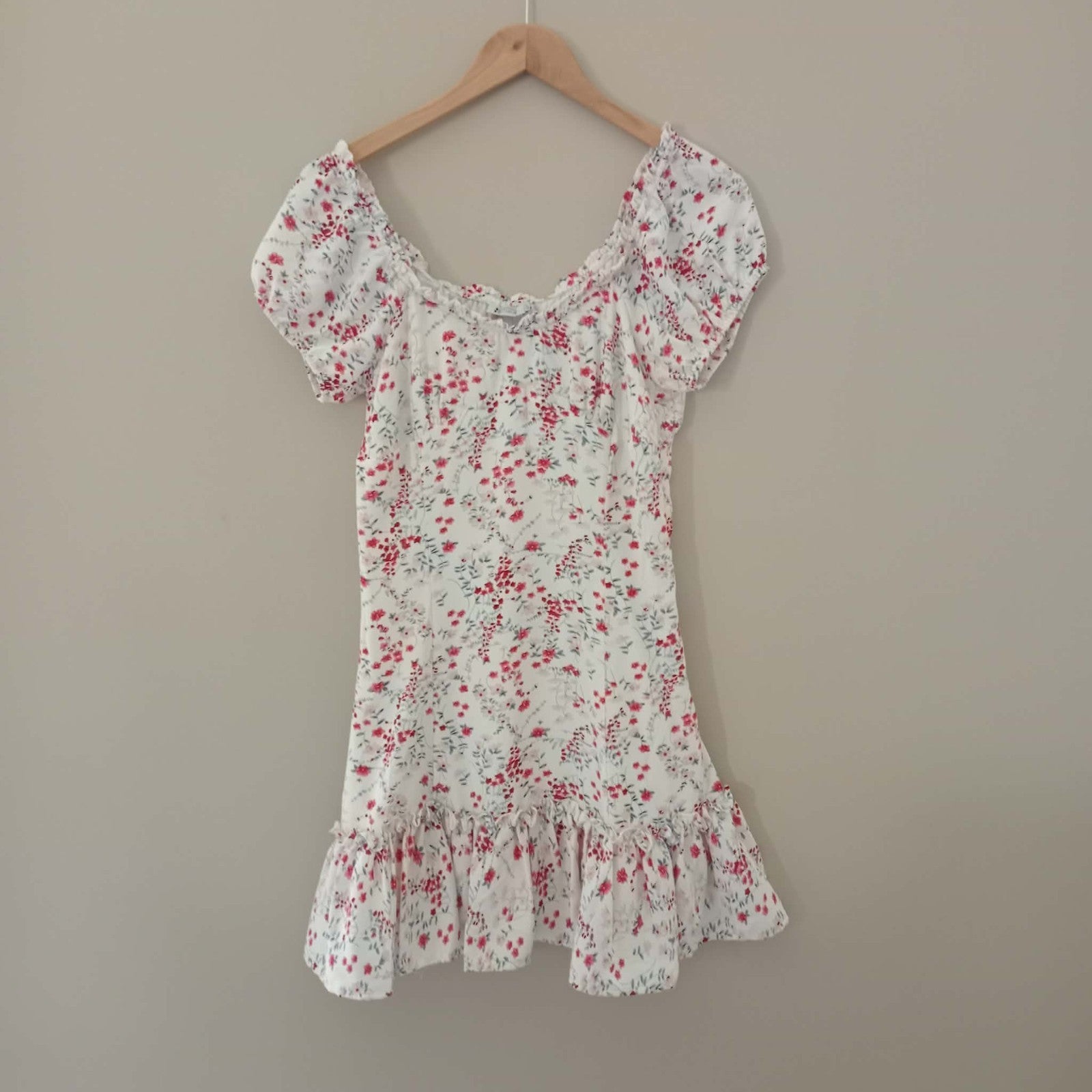 Frill Hem Square Neck Mini Dress - Beginning Boutique