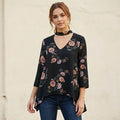 Black Floral Top - Ally