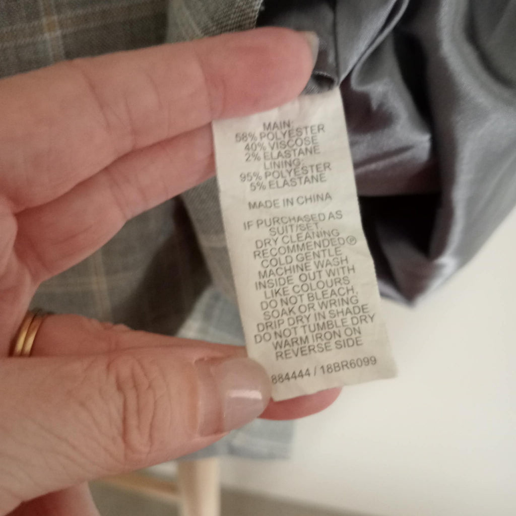 Check Mock Wrap Skirt -  Basque