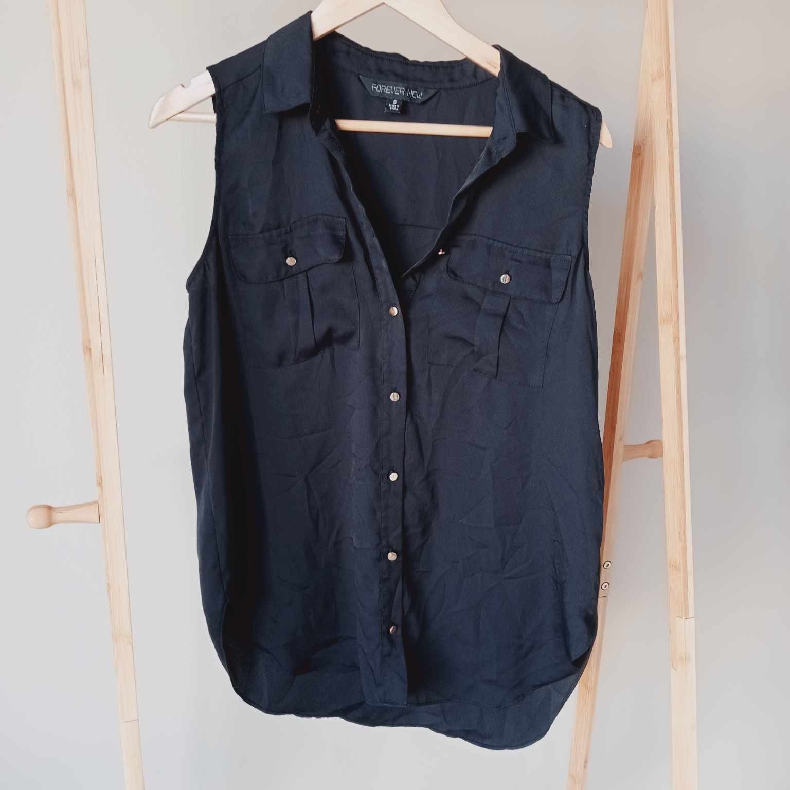 Black Sleeveless Blouse - Forever New