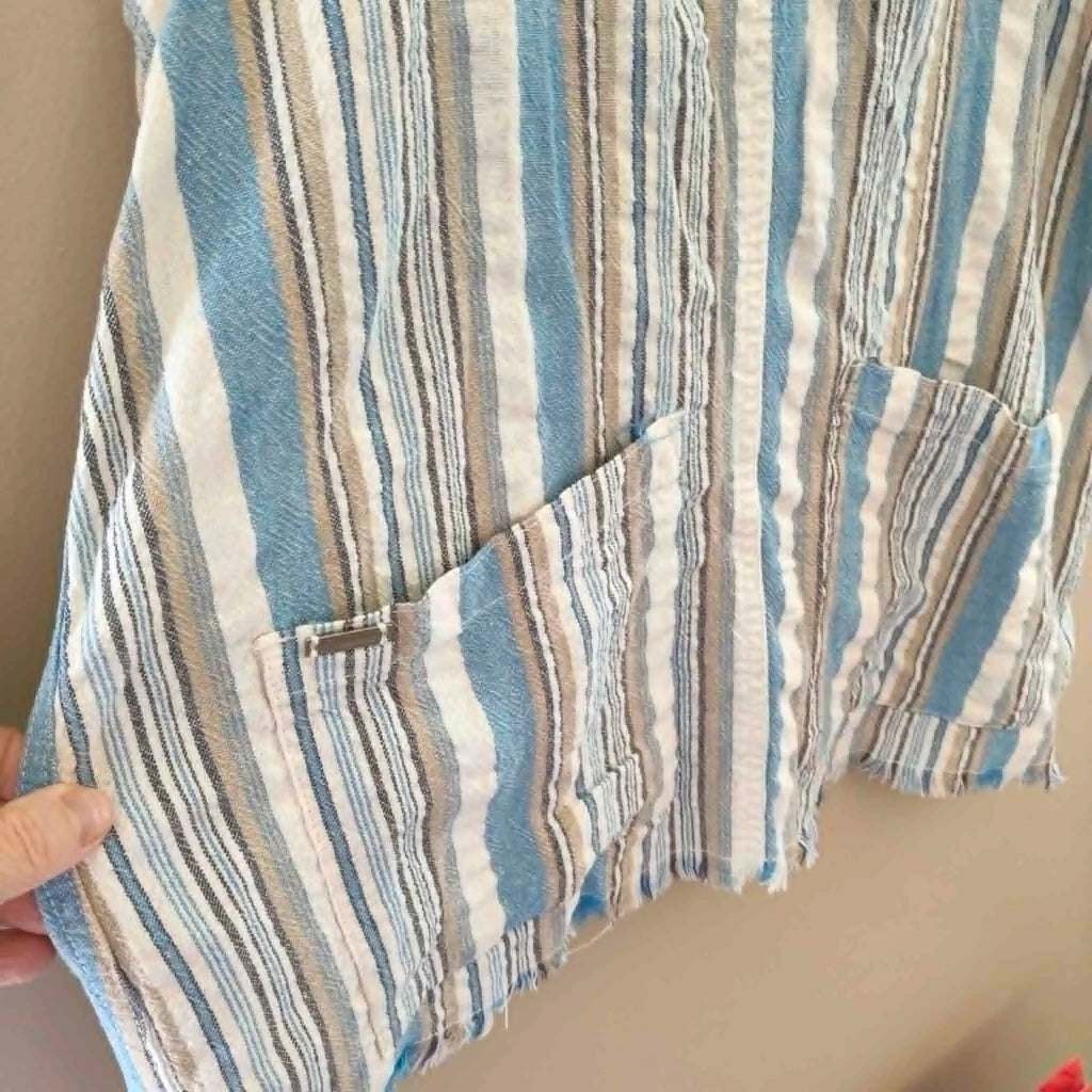 Blue Stripe Pinafore Dress - Mooloola