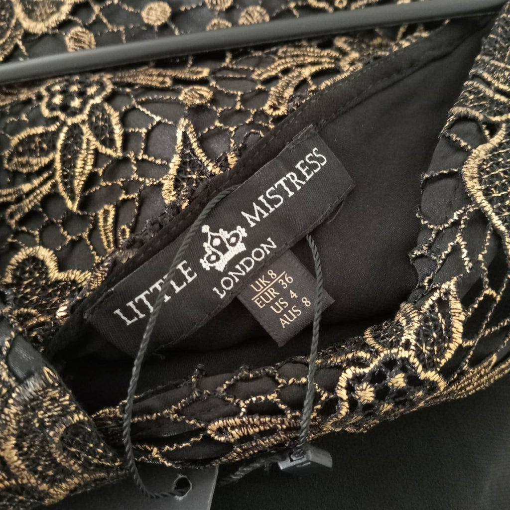 Black & Gold Dress - Little Mistress London