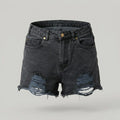 Black Destressed Denim Shorts - Zula & Zephyr