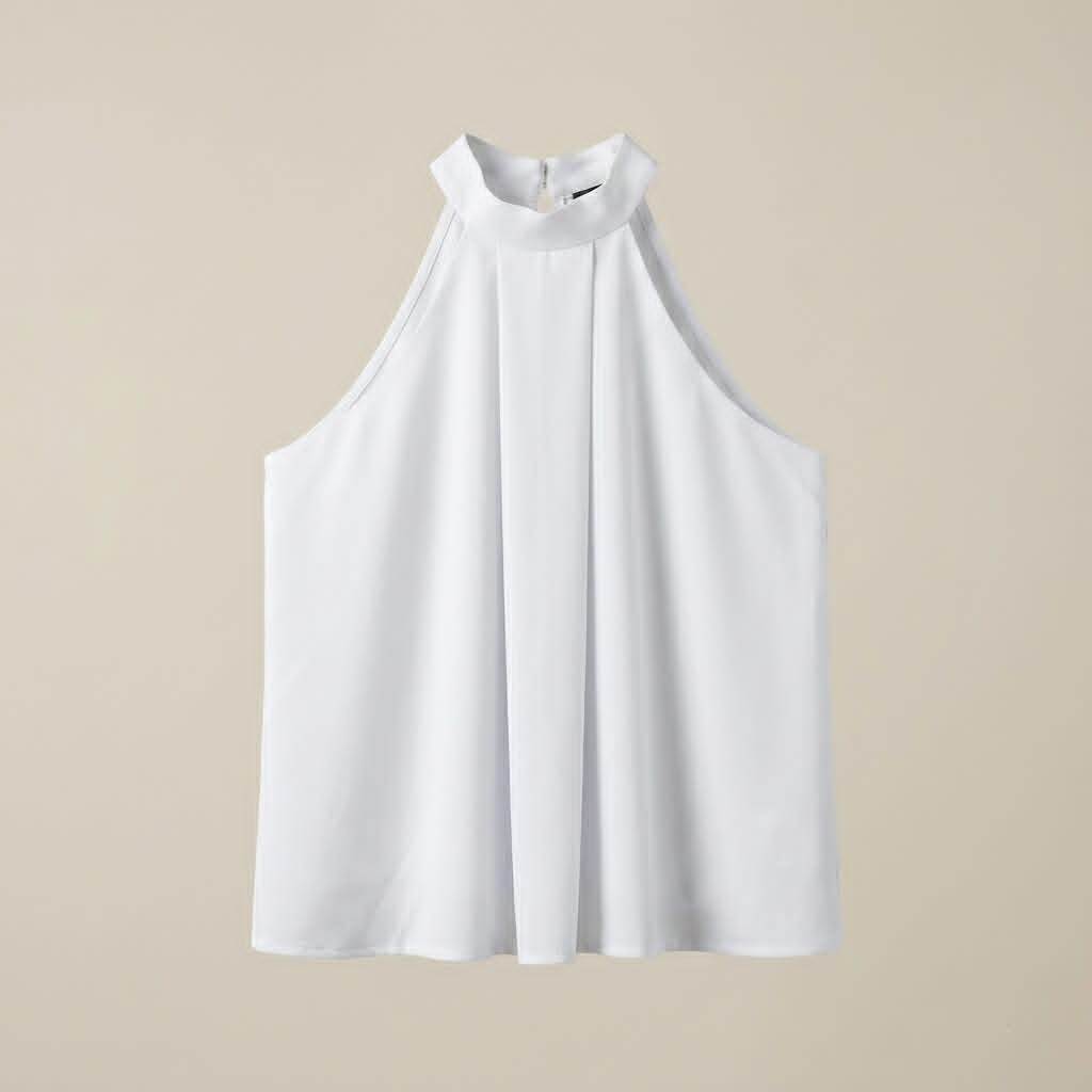 White Sleeveless Blouse - Ally