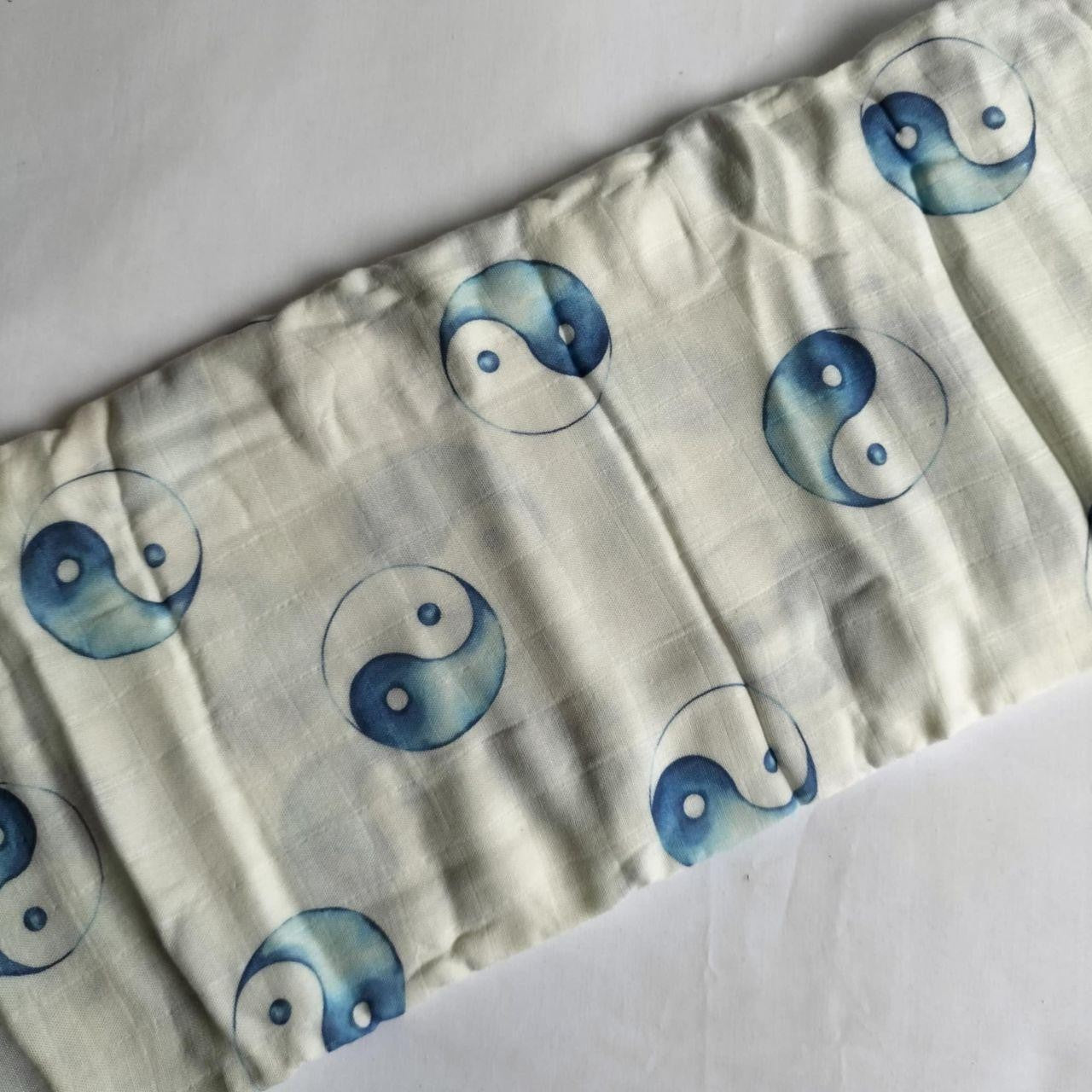 Ying Yang Blue Baby Muslin Wrap - Kubbi & CO