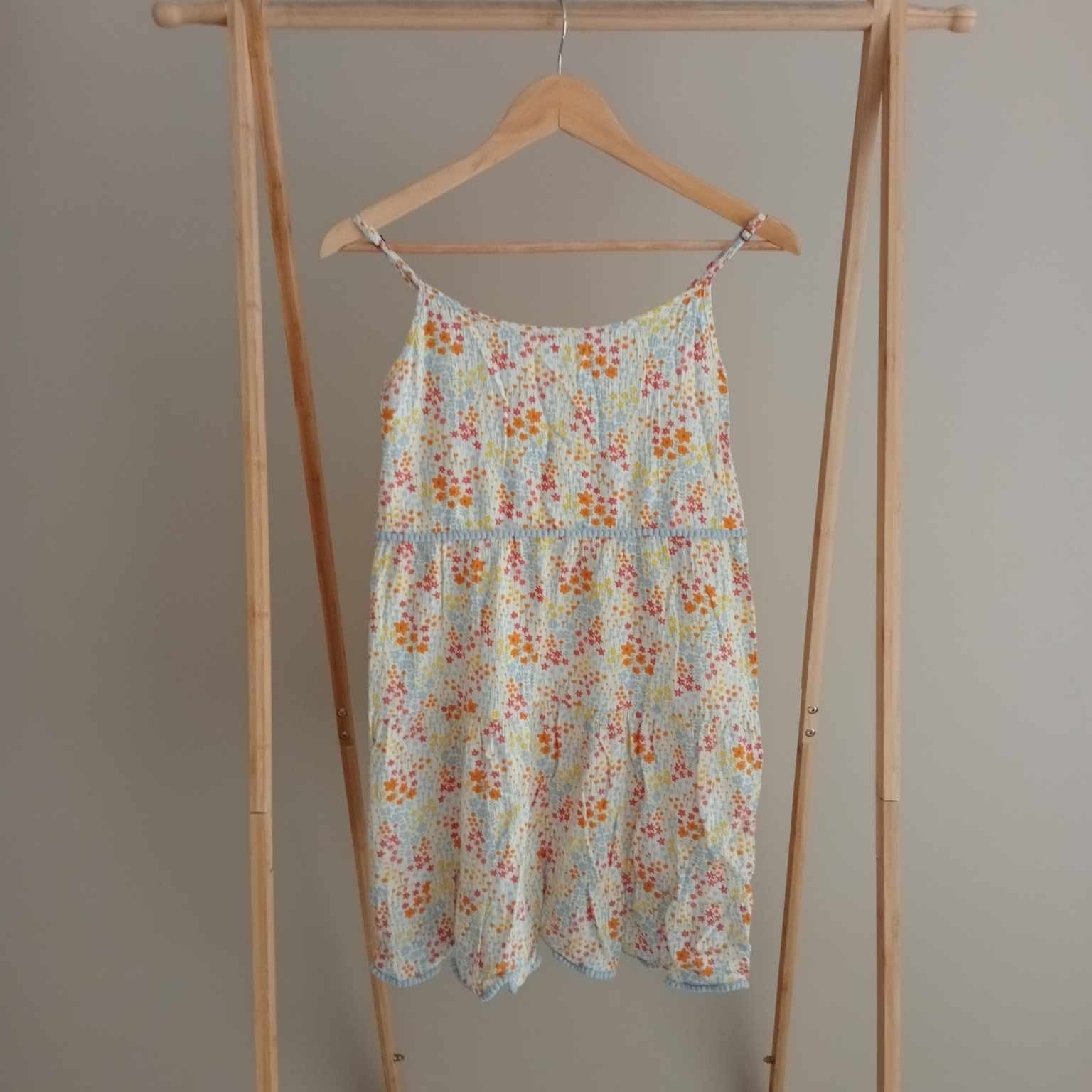 Blue Floral Strappy Dress - Piping Hot