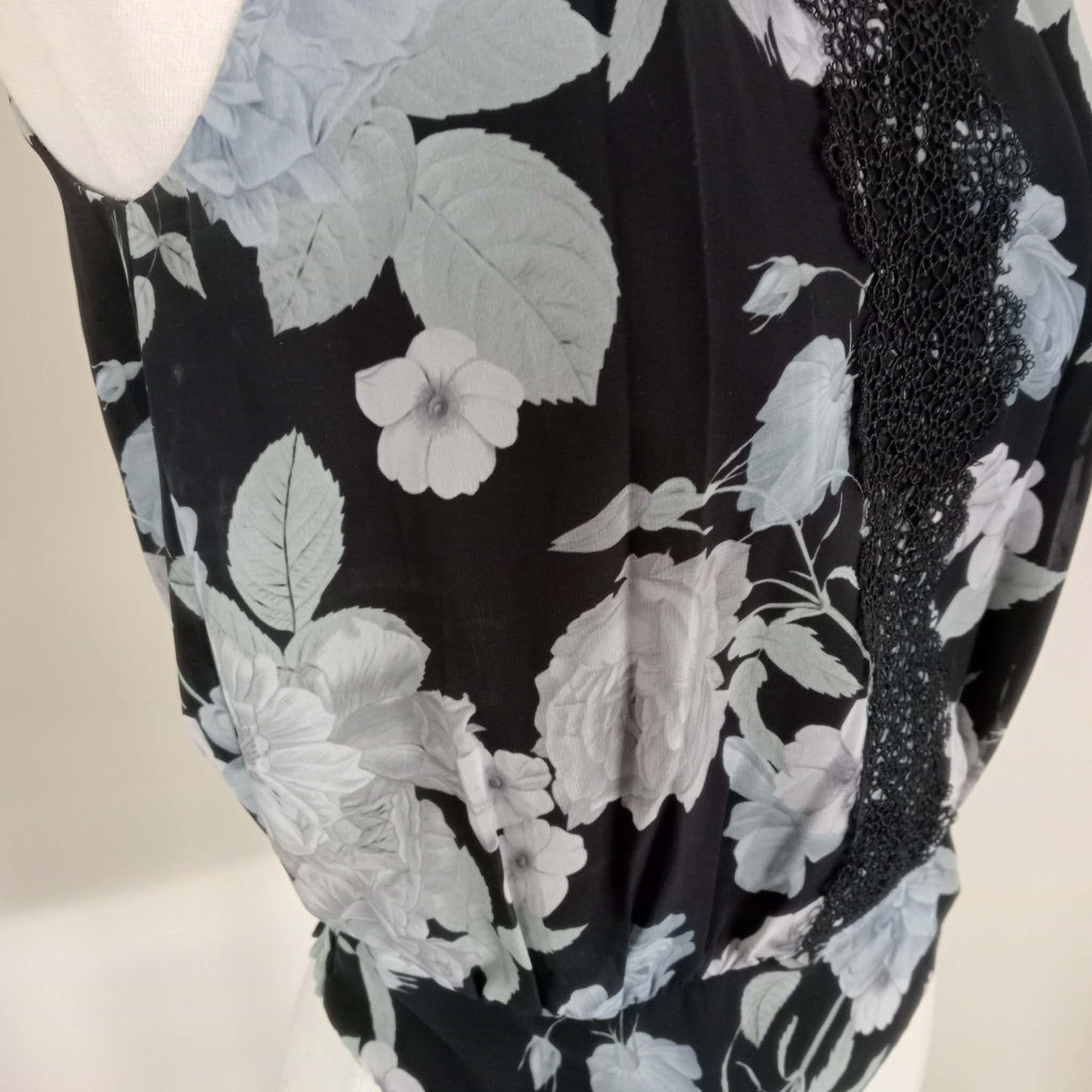Black Floral Lace Top - Portmans