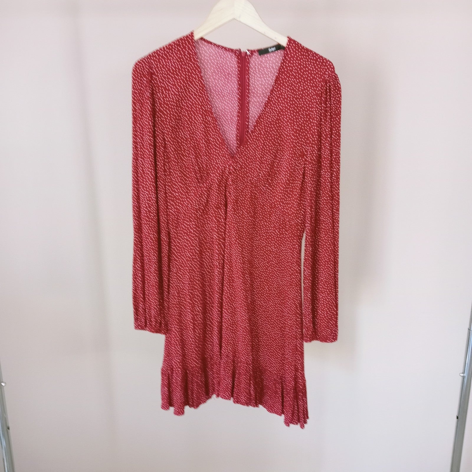 Burgundy Polka Dot Dress - Sportsgirl