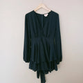 Blue Long Sleeve Playsuit - Showpo