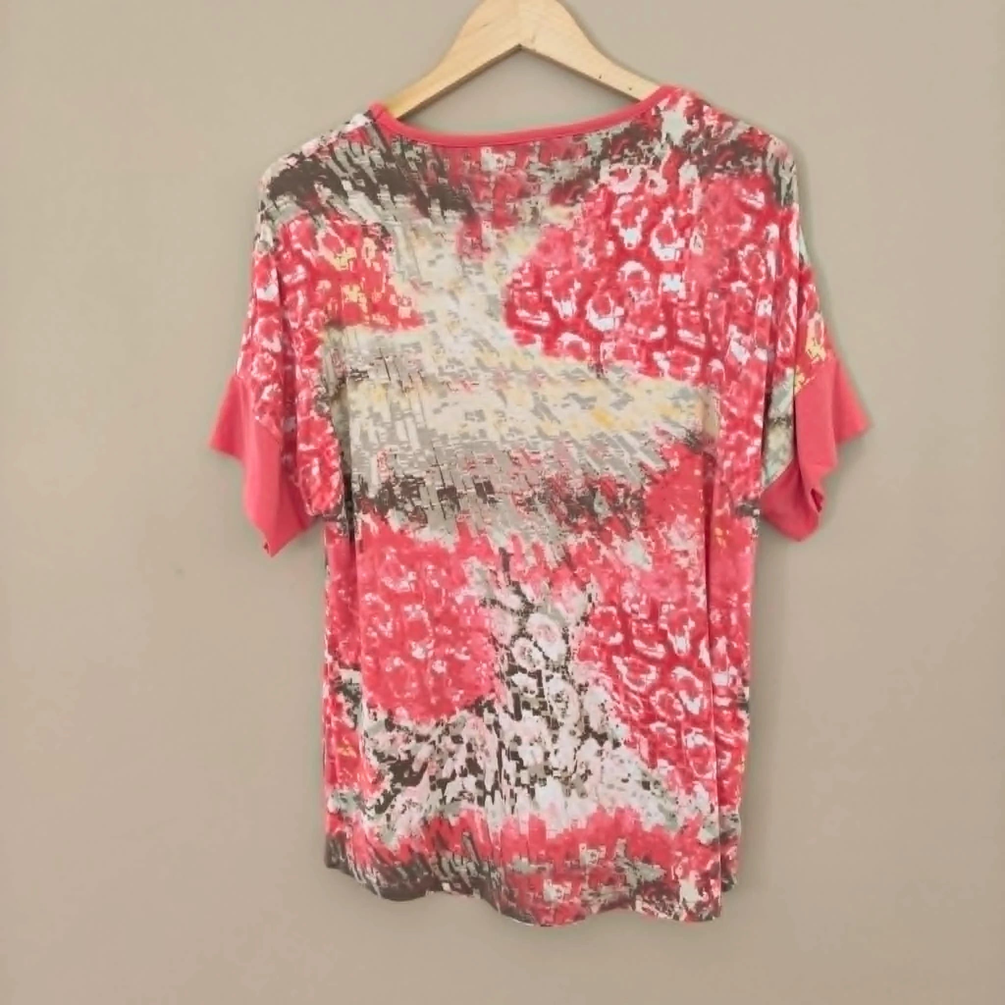 Deep Pink Pattern Top - Black Pepper