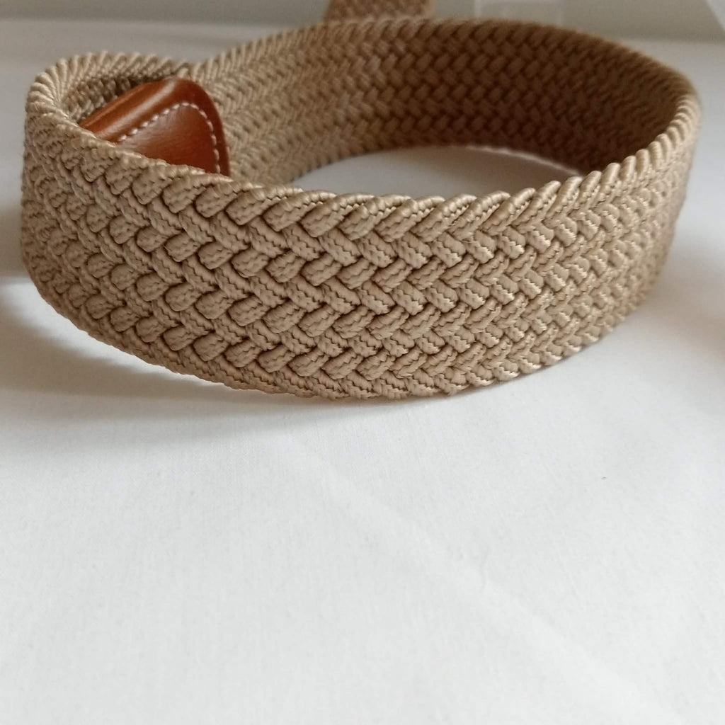 Tan & Beige Woven Belt