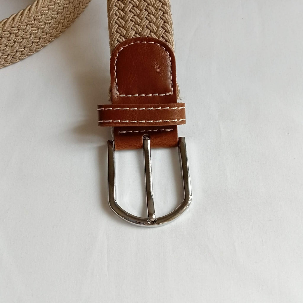 Tan & Beige Woven Belt