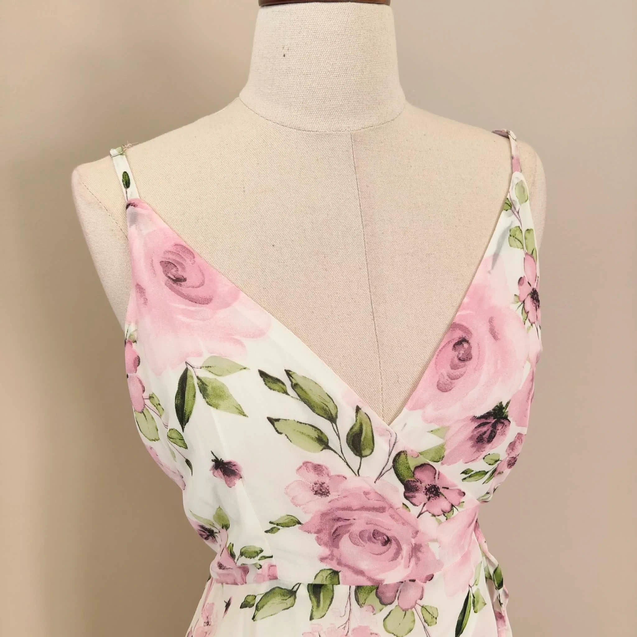 White Floral Wrap Dress - White Closet