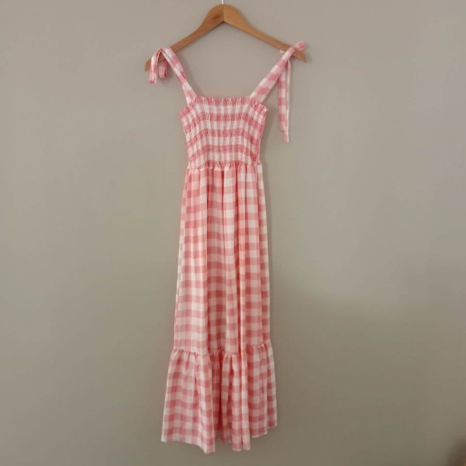 Pink Gingham Midi Dress - Eighth Letter