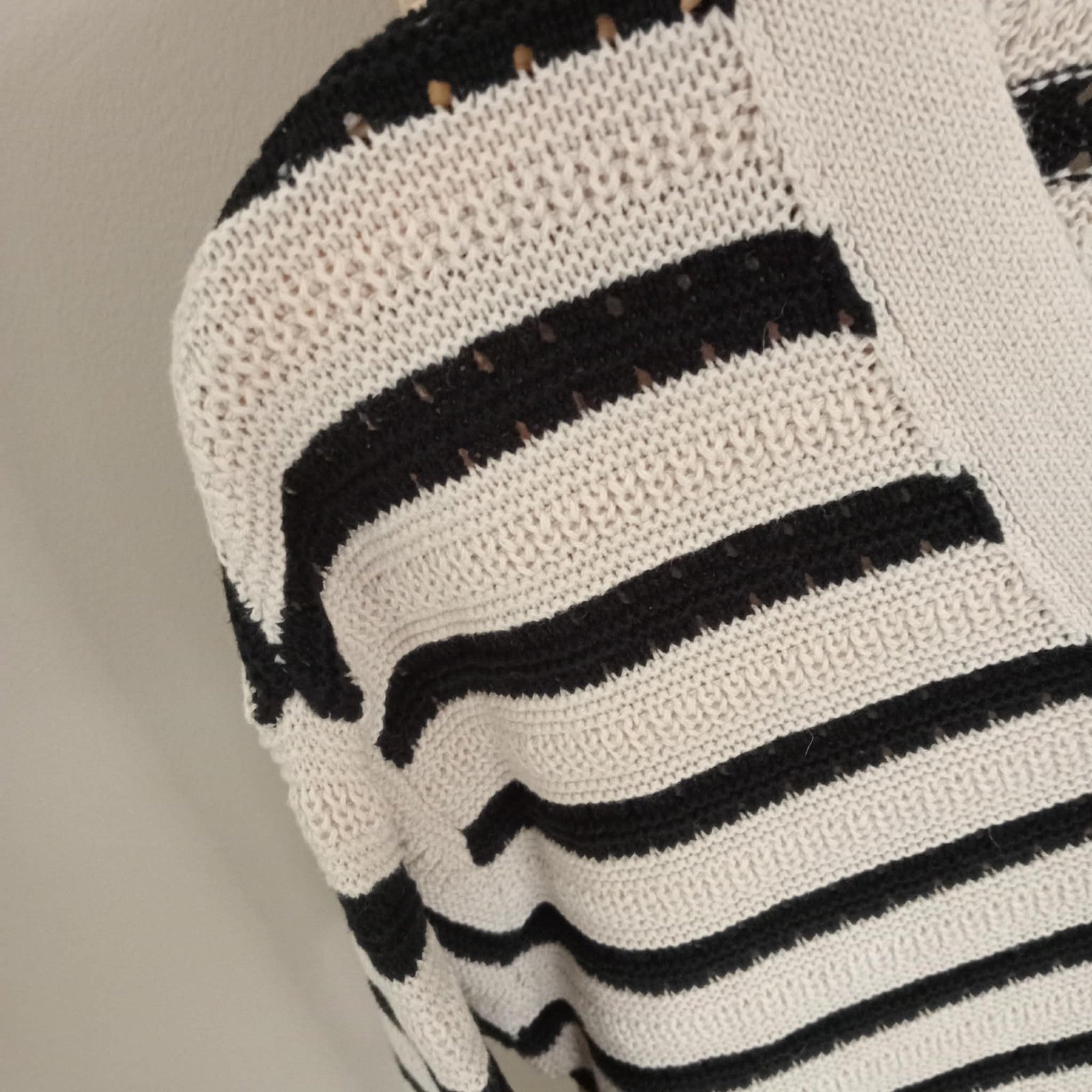 Cream & Black Relax Fit Cardigan - Anko