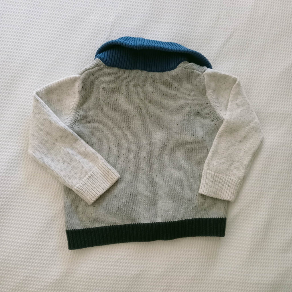 Baby Blue & Grey Cardigan 18-24 months - Seed Heritage