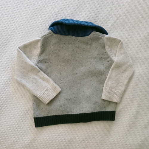 Baby Blue & Grey Cardigan 18-24 months - Seed Heritage
