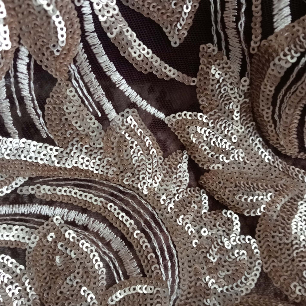 Burgundy Gold Sequin Ball Gown - Boieblu