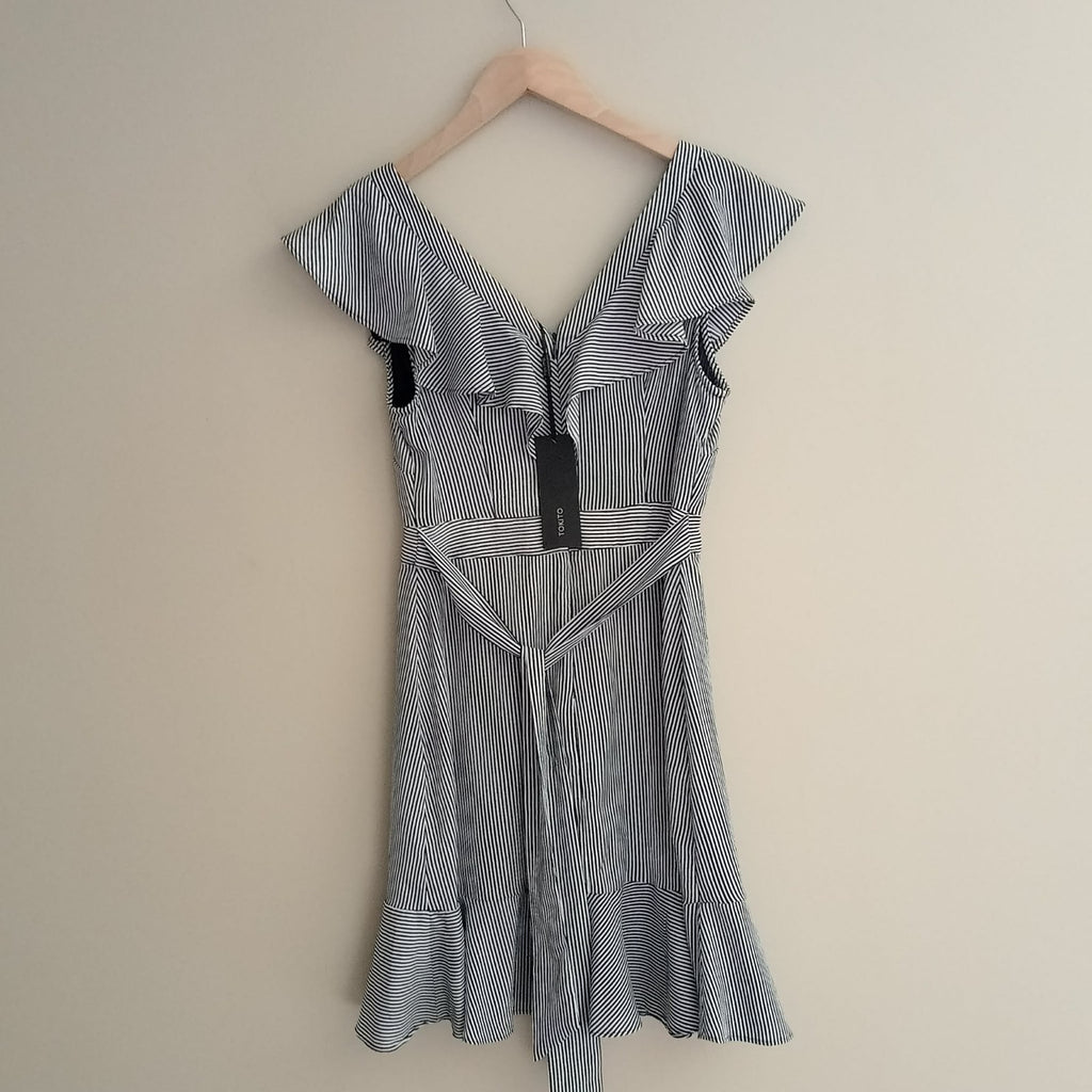 Navy & White Stripe Dress -Tokito