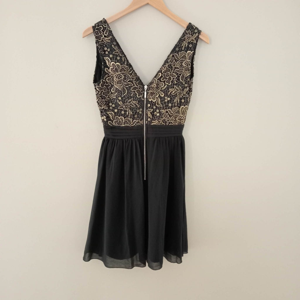 Black & Gold Dress - Little Mistress London