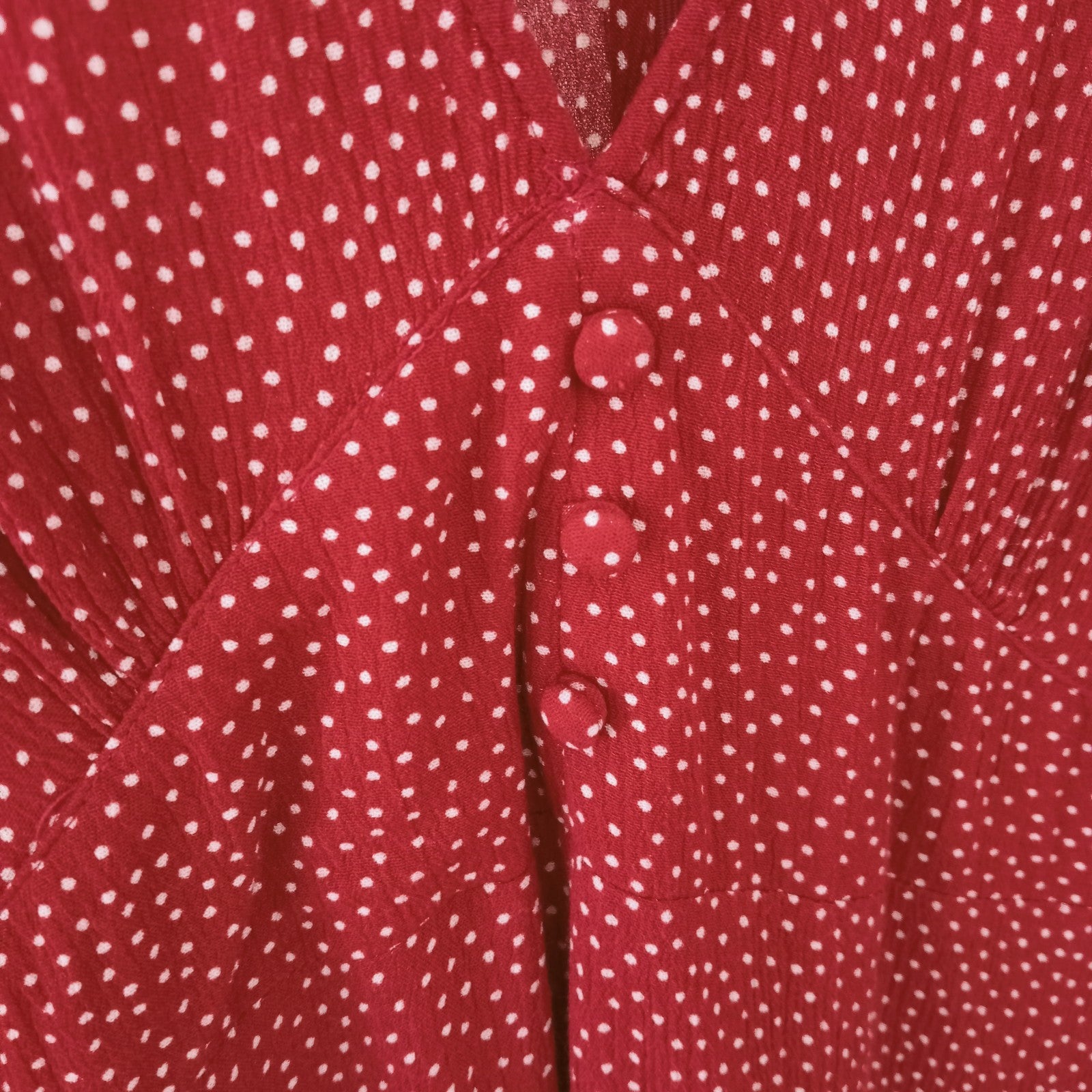 Burgundy Polka Dot Dress - Sportsgirl