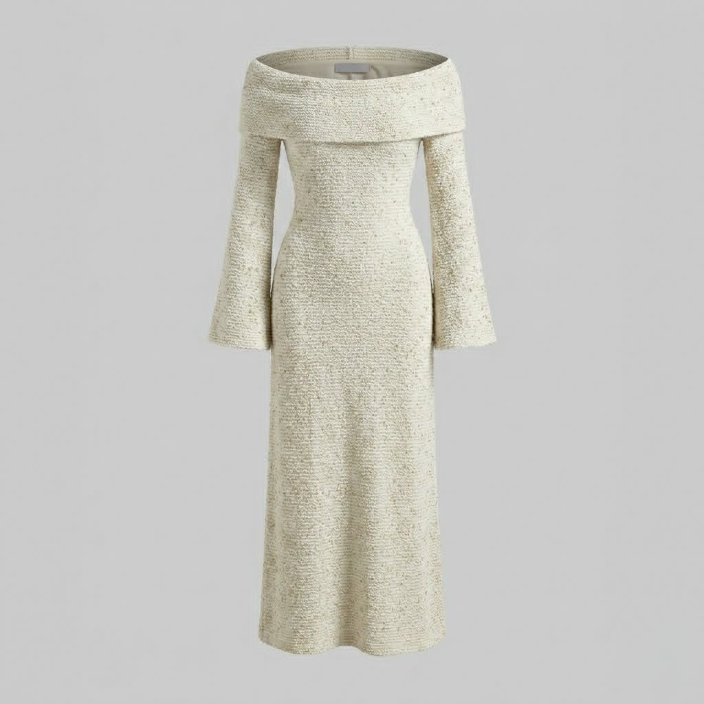 Cream Of The Shoulder Dress - Saba