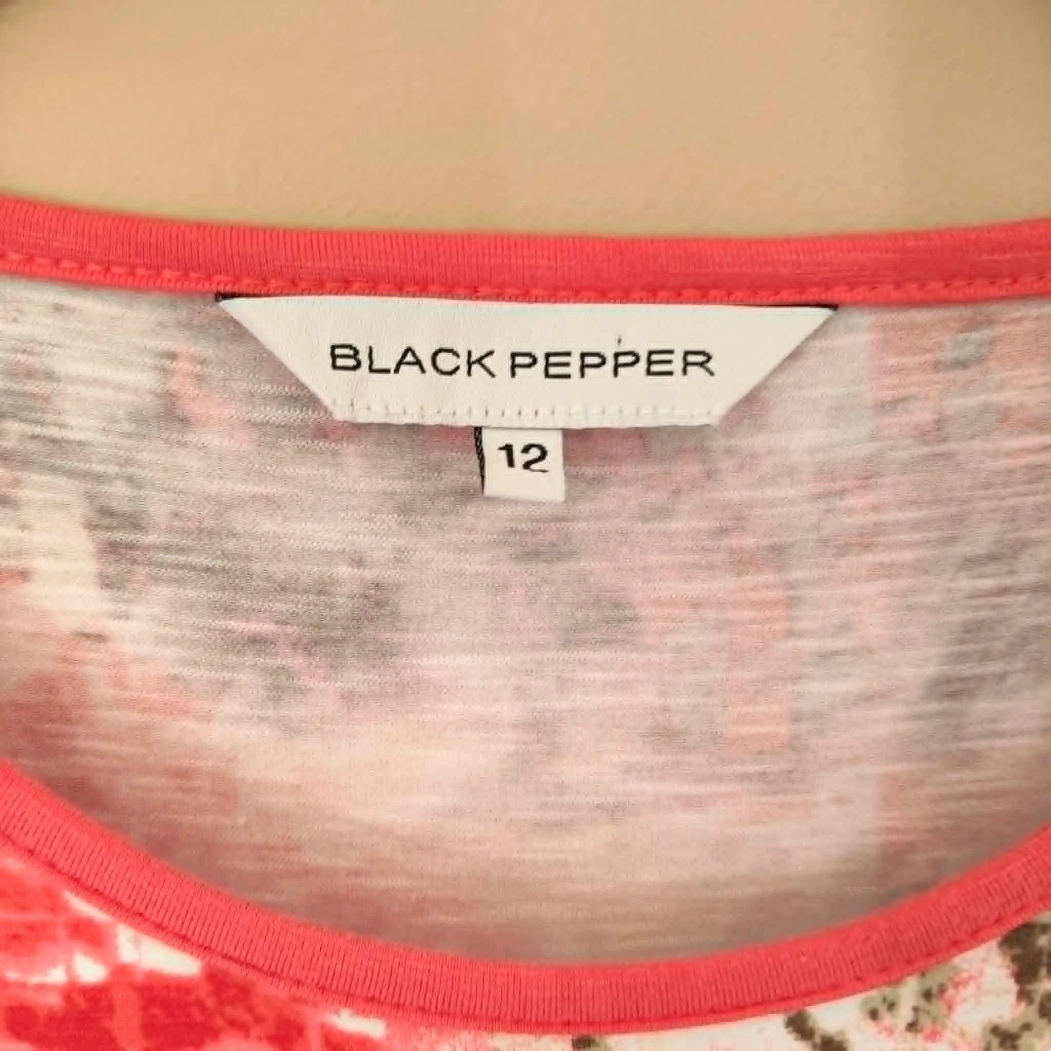 Deep Pink Pattern Top - Black Pepper