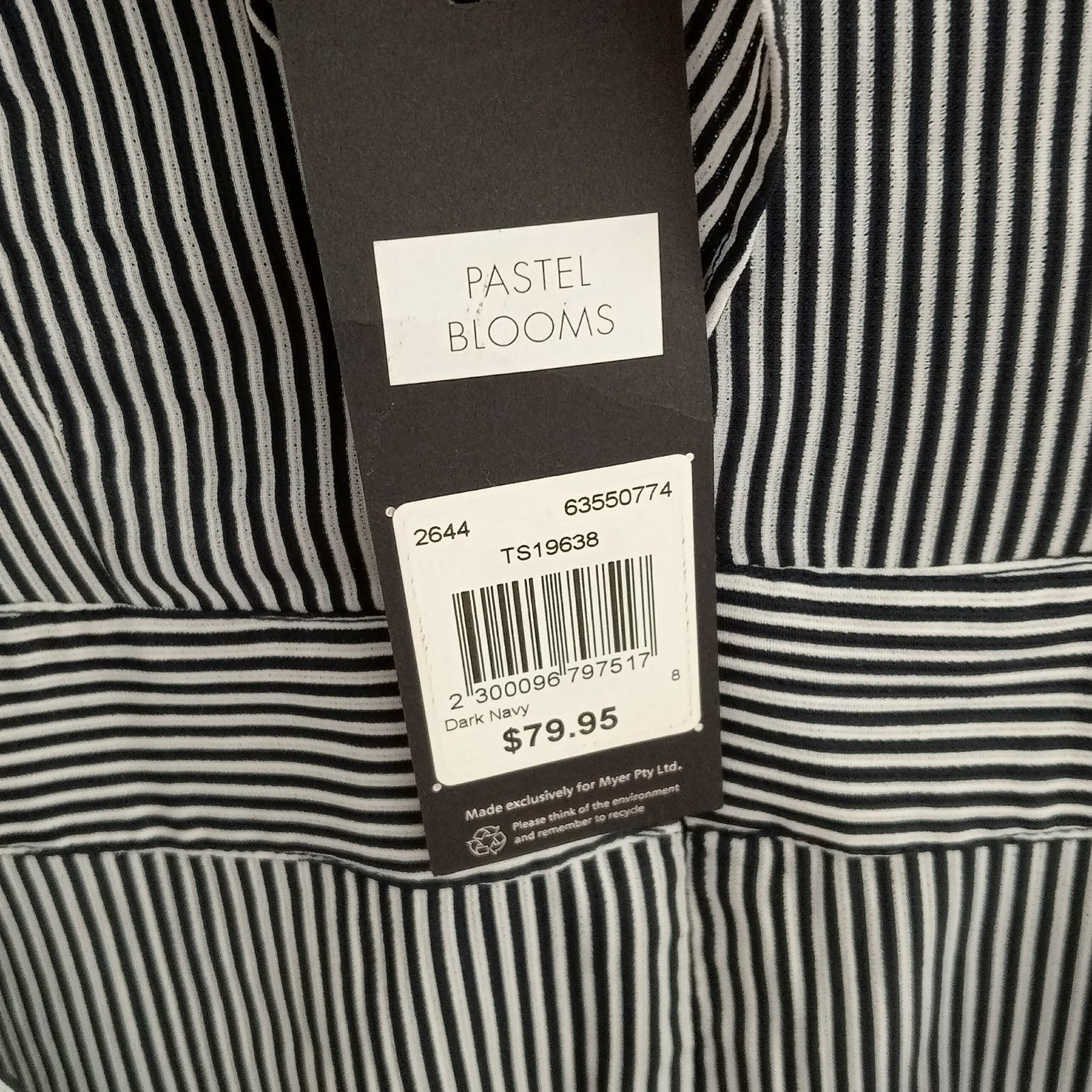 Navy & White Stripe Dress -Tokito