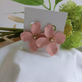 Pink Enamel Flowers Earrings