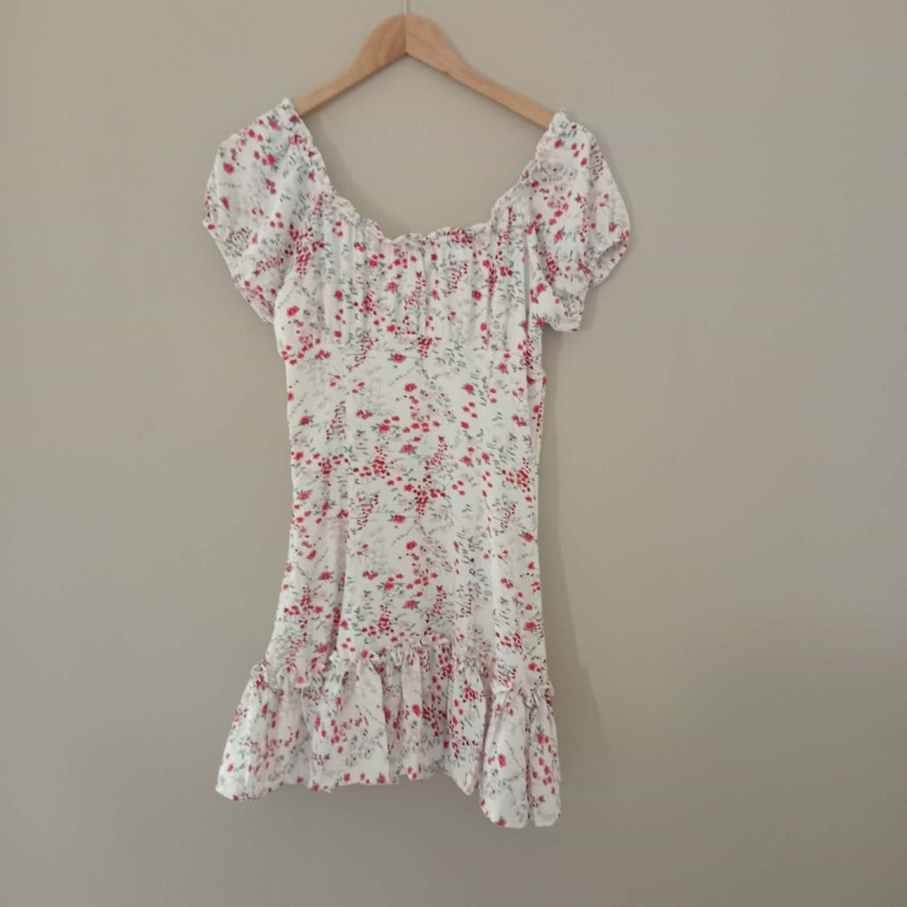 Frill Hem Square Neck Mini Dress - Beginning Boutique