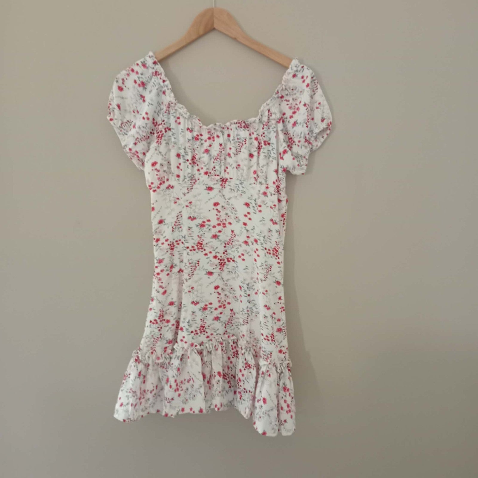 Frill Hem Square Neck Mini Dress - Beginning Boutique