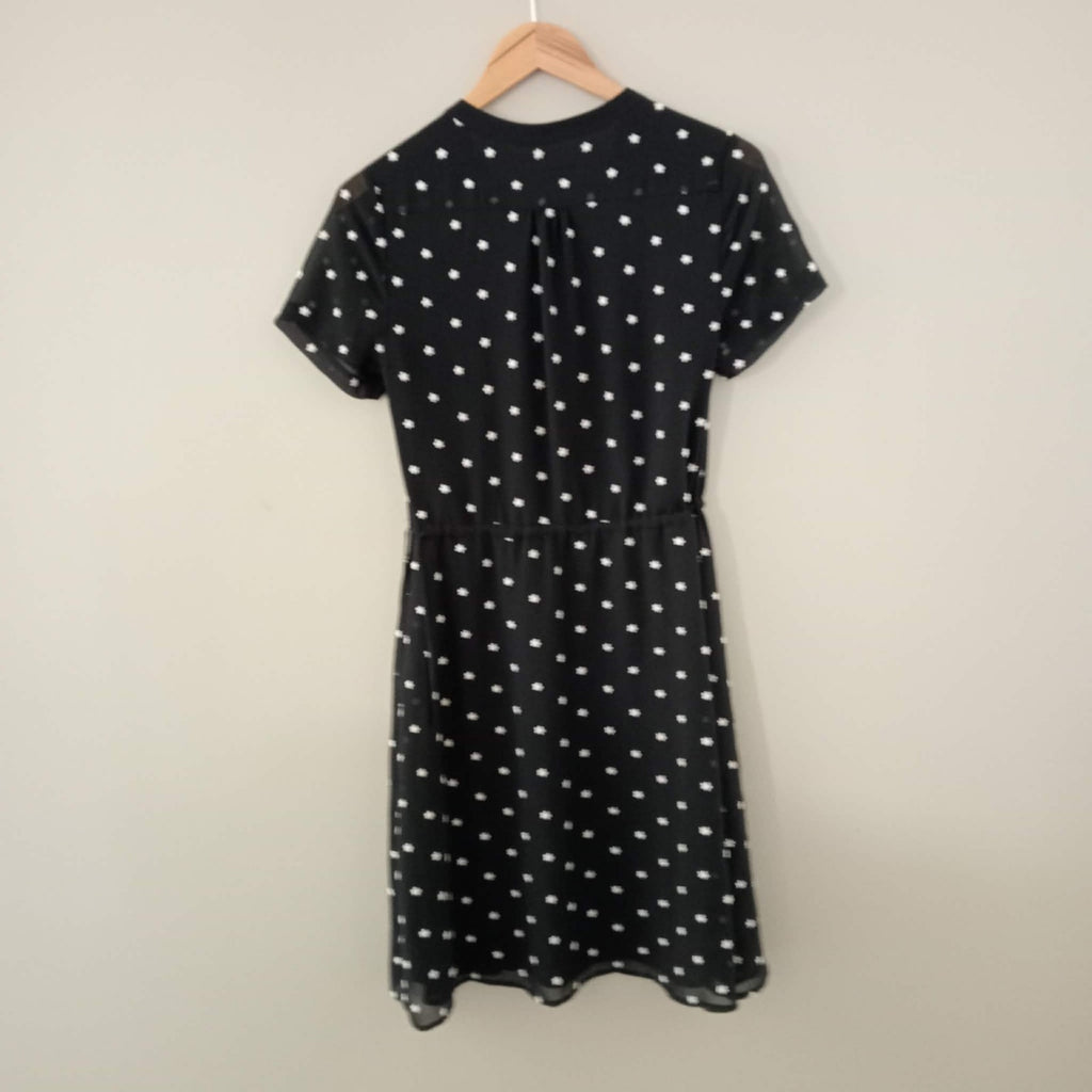 Black White Daisy Embroidered Dress - Marcs