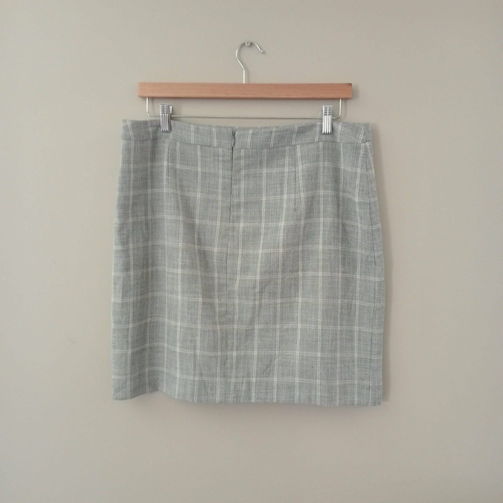 Check Mock Wrap Skirt -  Basque