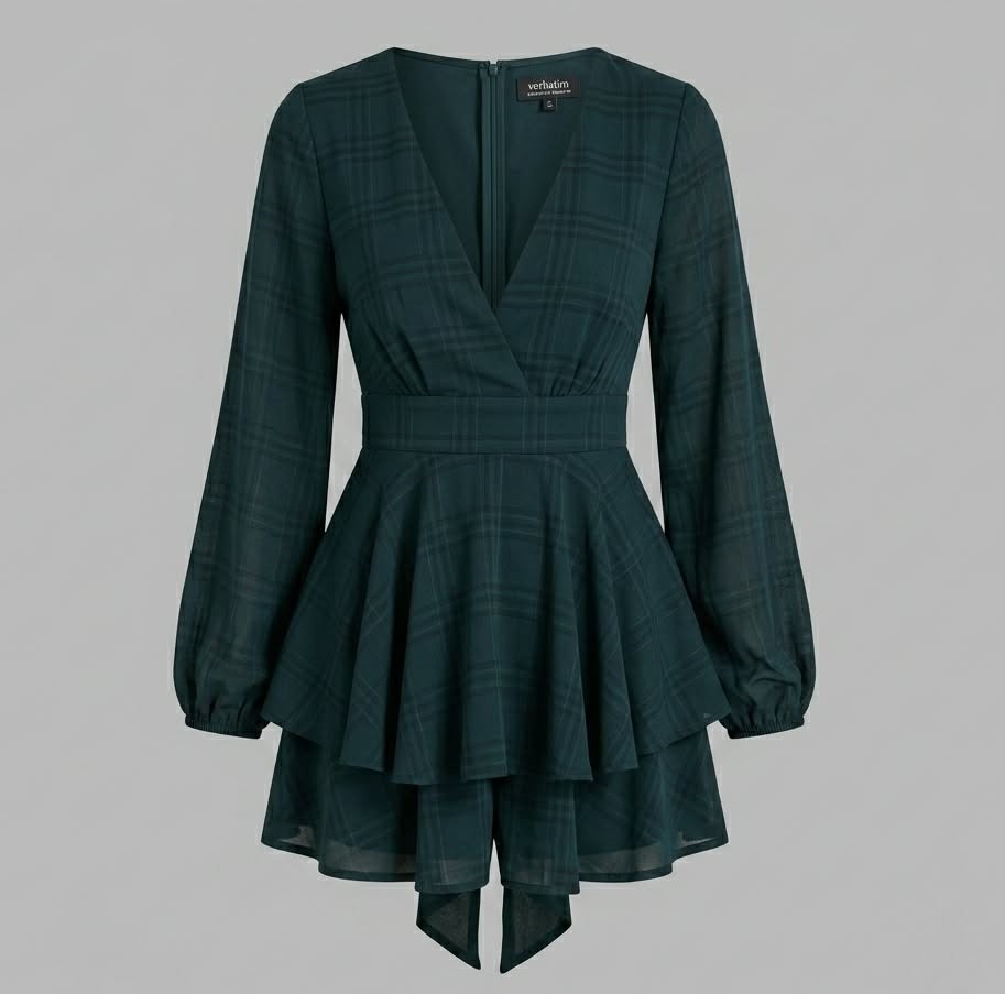 Blue Long Sleeve Playsuit - Showpo