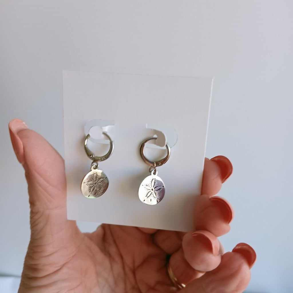 Stainless Steel Sand Dollar Huggies