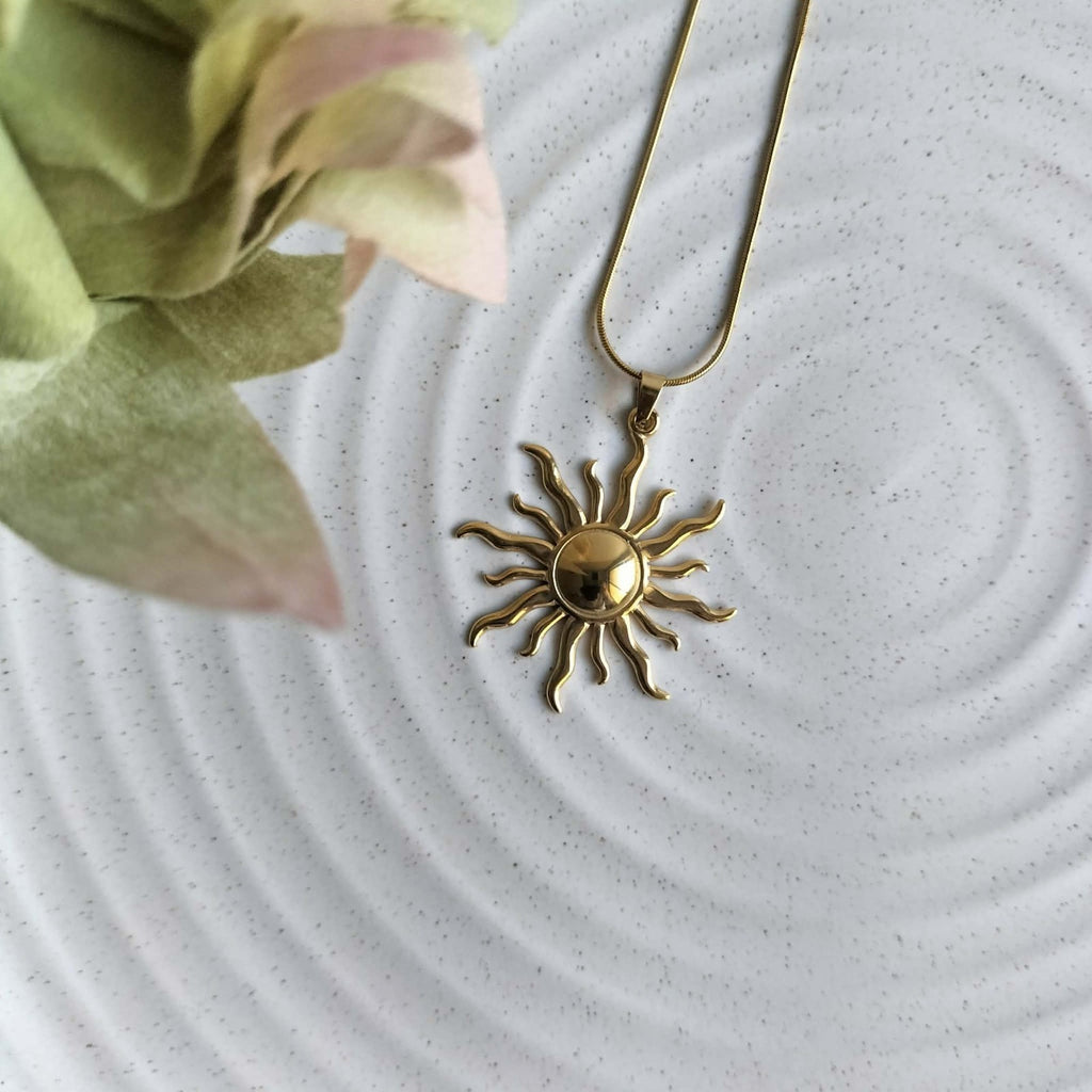 18k Gold Plated Waterproof Sun Pendent