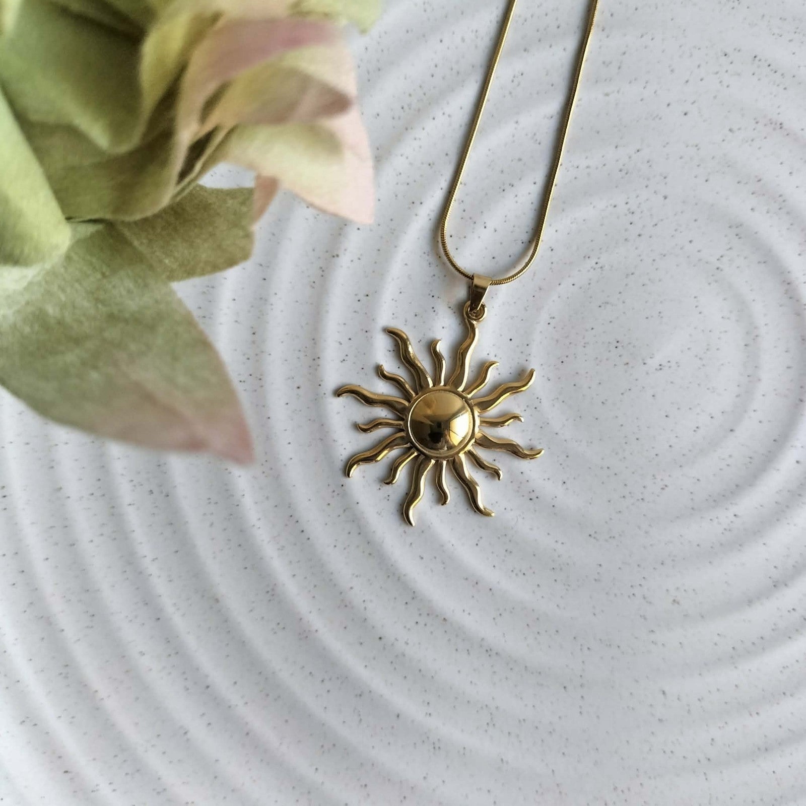 18k Gold Plated Waterproof Sun Pendent