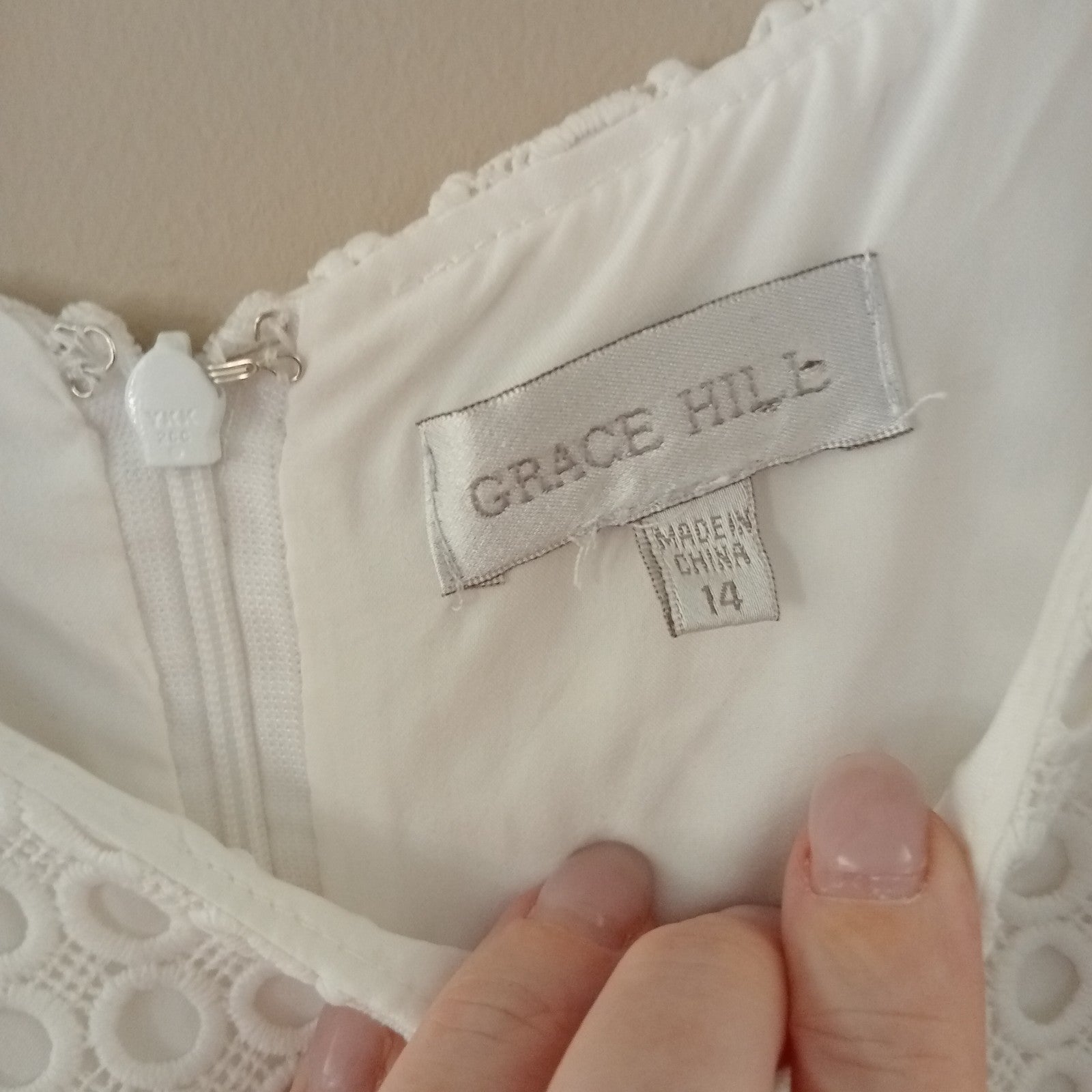 White Crochet Dress - Grace Hill